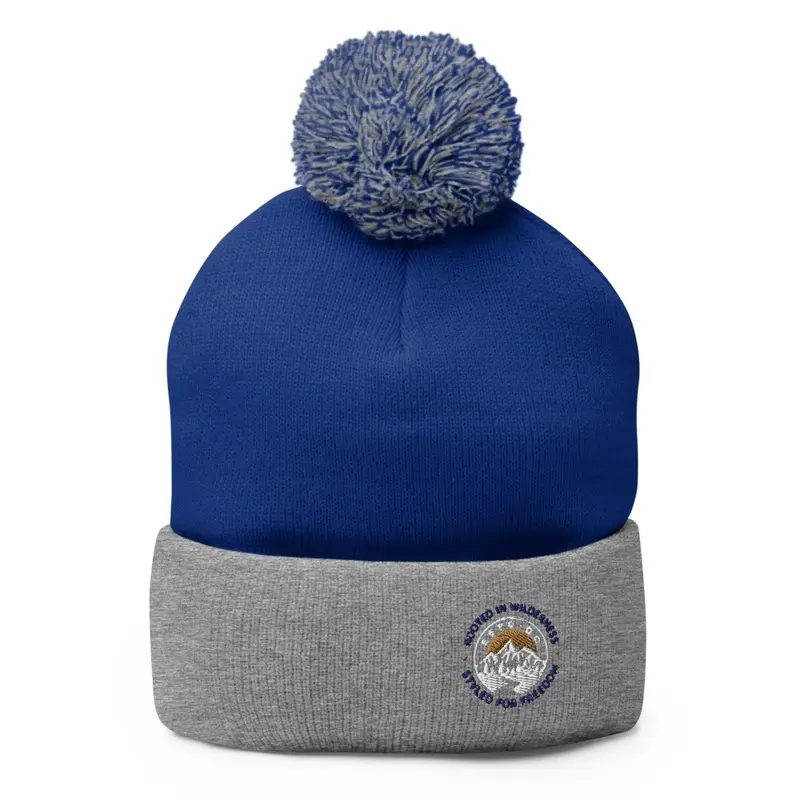 BEANIE POM POM  BLUE